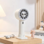 Women Portable Hand Fan with Variable Speed Control USB Rechargeable Lightweight Compact