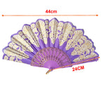 Women's Folding Fan with Exquisite Filigree Ornamentation Lightweight Portable Accessory