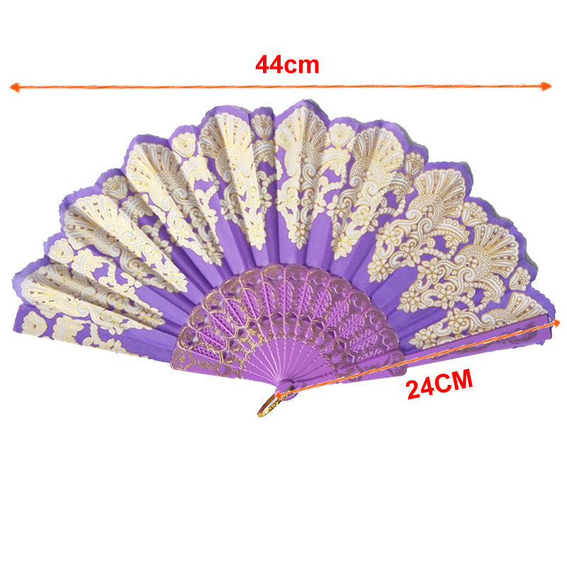 Women's Folding Fan with Exquisite Filigree Ornamentation Lightweight Portable Accessory
