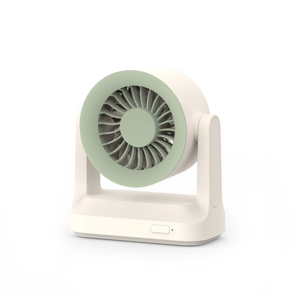 Unisex nan compact rechargeable table fan with pivoting turbine air guidance