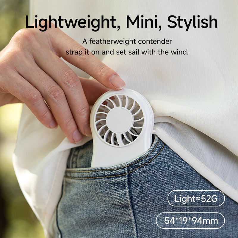 Portable Mini Fan Unisex Compact Lightweight Quiet Operation Stepless Speed Control Battery Powered
