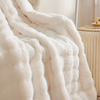 Brehn Fleece Blanket Super Soft Lightweight Cozy Throw Neutral Colors