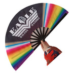 Women's Colorful Folding Fan with Sturdy Plastic Ribs 64cm Lightweight Portable