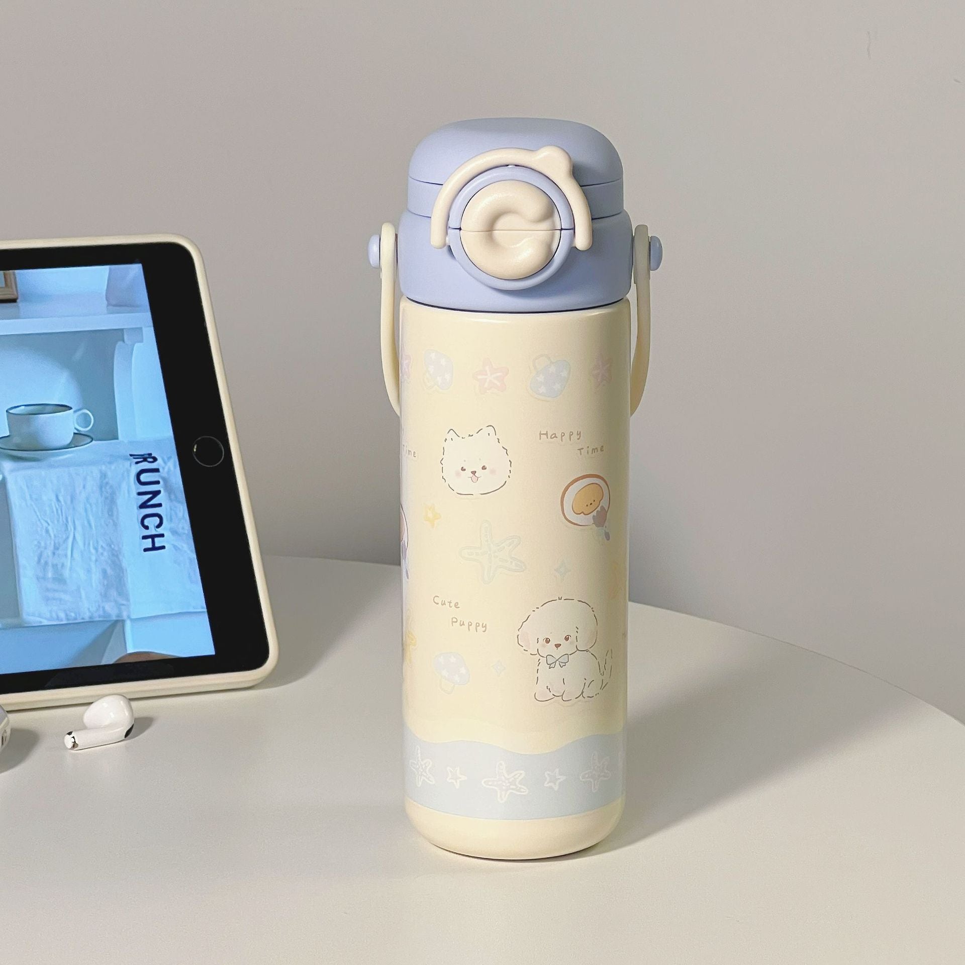 Women's Insulated Coffee Mug with Leak-Proof Lid and Unique Animal Design Portable Handle