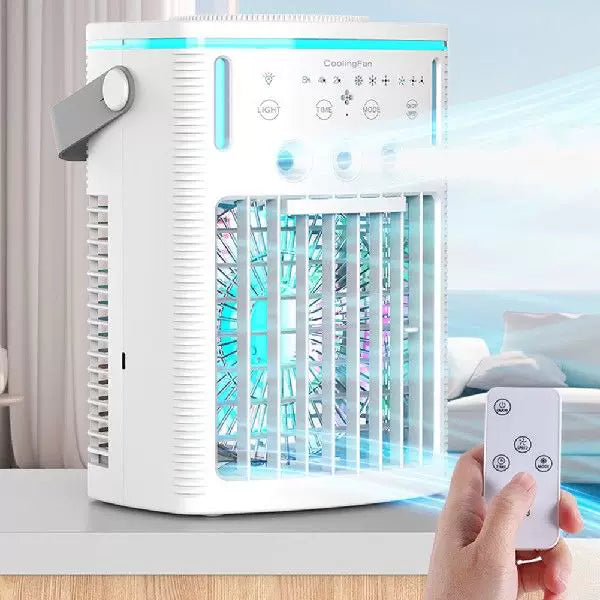 Rechargeable Portable Microclimate Cooler with Quiet Fan and RGB Lighting Compact Personal Air Conditioner