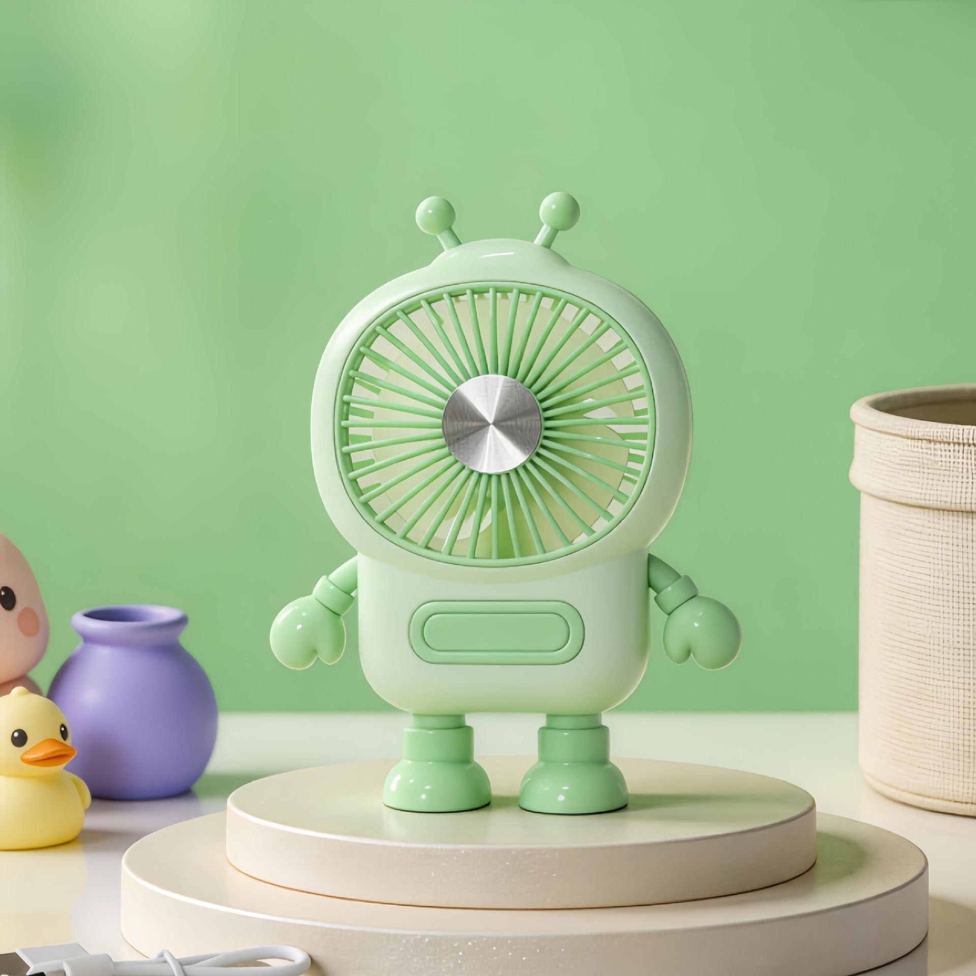 Portable Mini Fan Creative Robot Design Lightweight Handheld Personal Cooling Fan