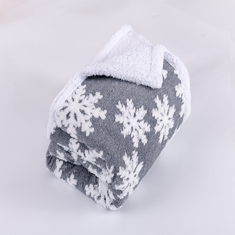 Ladies Cuddly Blanket Soft Microfiber Warm Cozy Throw with Snowflake Design