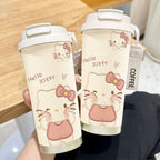Women's Insulated Travel Mug with Leak-Proof Lid and Hello Kitty Design
