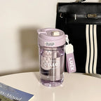 Ladies Stylish BPA-Free Water Bottle with Integrated Carrying System and Leak-Proof Flip Lid