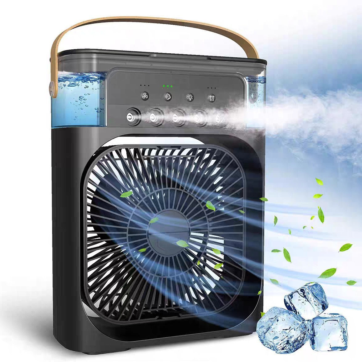 Portable Air Cooling Fan with Built-In Water Tank Rechargeable Multi-Speed Compact