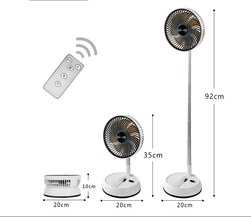 Height Adjustable Stand Fan 20cm Quiet Operation Remote Control Compact Design