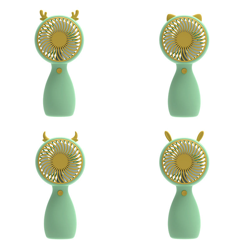 Portable Mini Fan USB Rechargeable Cute Animal Design Lightweight Handheld