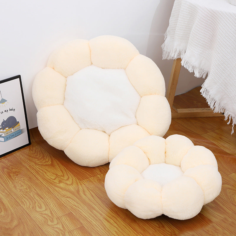 Flower-Shaped Plush Pet Bed with Non-Slip Bottom for Cats and Dogs
