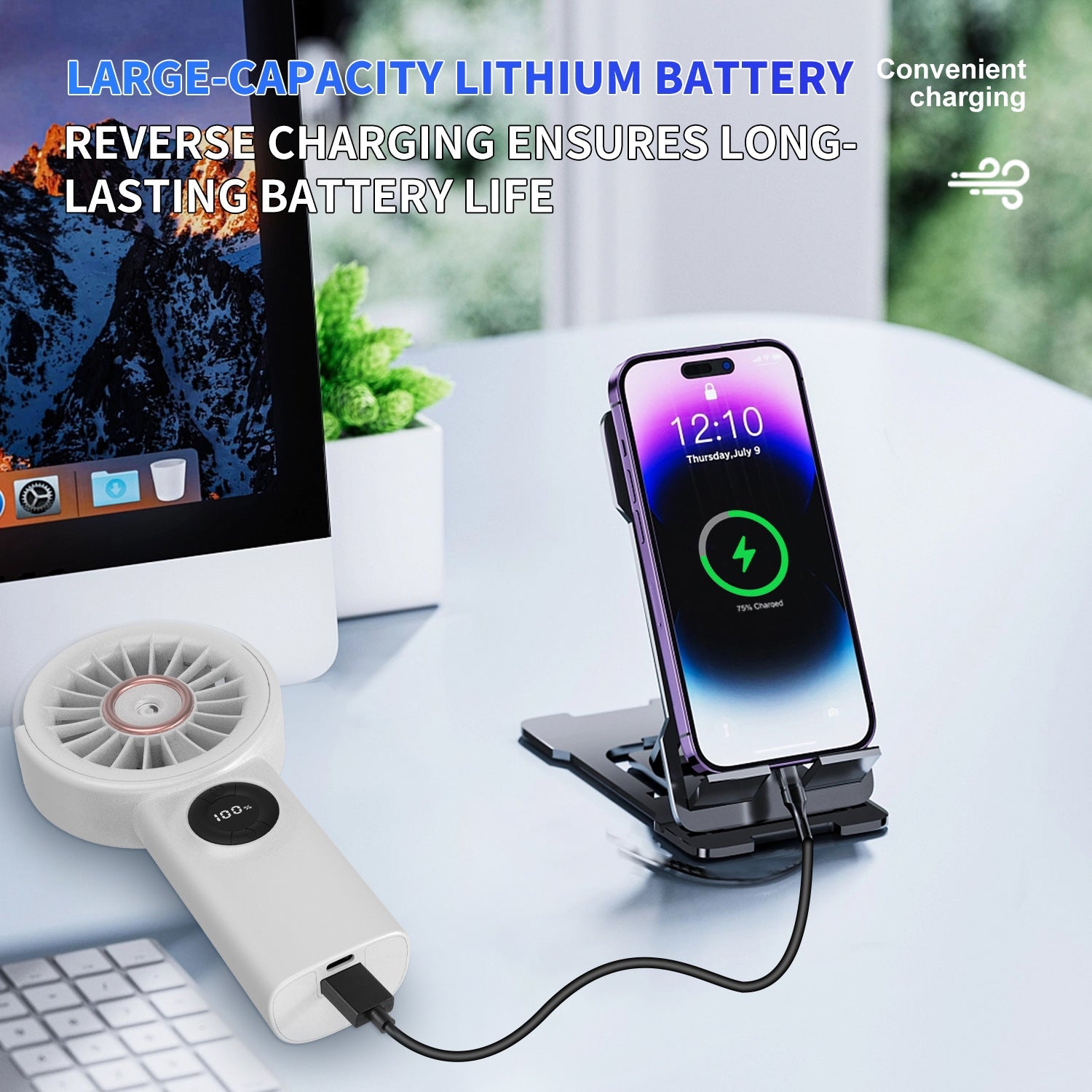 Portable Mini Fan Compact Lightweight Battery-Powered Personal Cooler