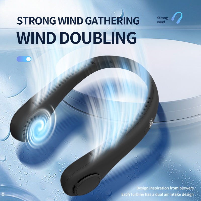 Portable Neck Fan Wireless USB Rechargeable Adjustable Speed for Women