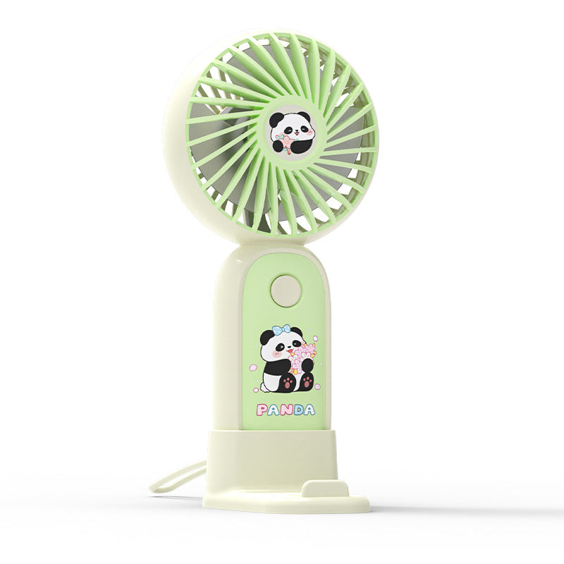 Portable Mini Fan USB Rechargeable Cute Panda Design Lightweight Compact