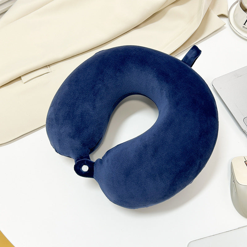 Ergonomic Neck Pillow with Velvety Cover Lightweight Portable Travel and Office Support