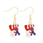 Women's Lightweight Star Earrings Enamel Flag Design Fishhook Closure Zinc Alloy