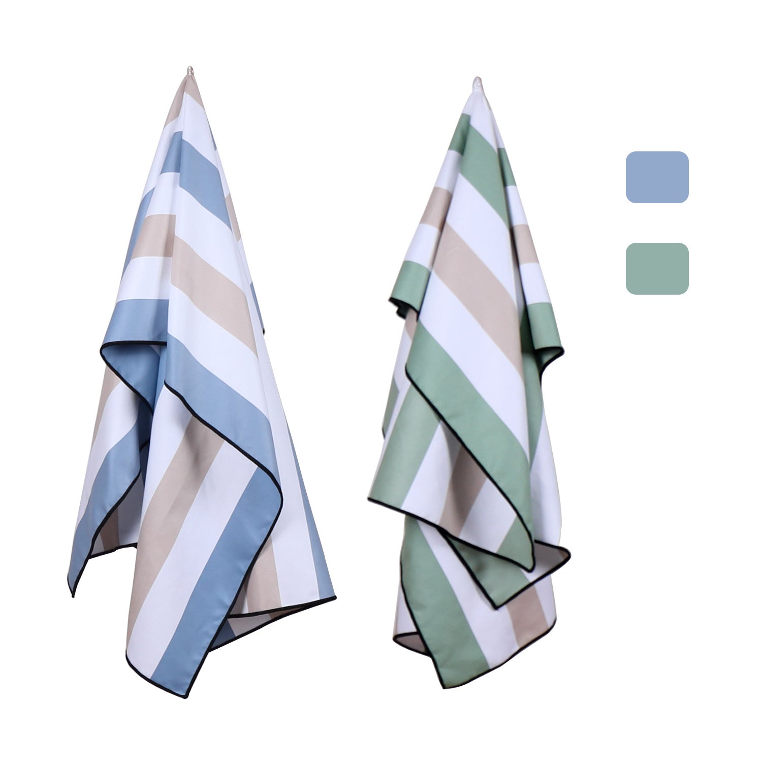 Brehn Picnic Blanket Water-Resistant Striped Outdoor Blanket with Carrying Bag