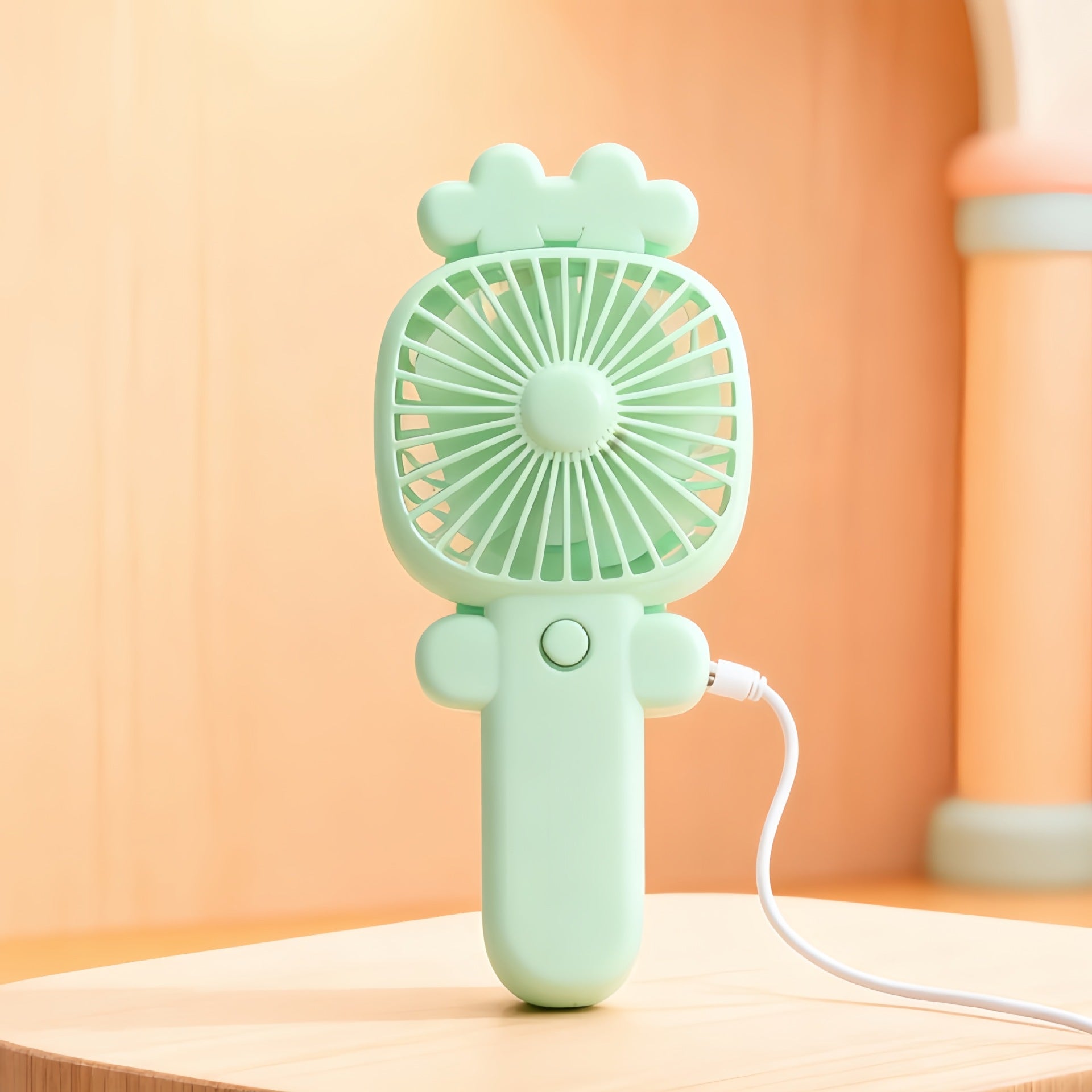 Portable Mini Hand Fan USB Rechargeable Quiet Operation Ergonomic Handle Compact Lightweight Design