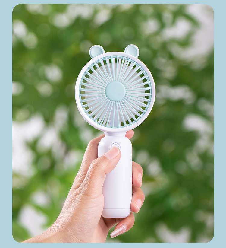 Portable Mini Hand Fan USB Rechargeable Cute Animal Design Lightweight