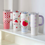 Women's Insulated Stainless Steel Cup With Straw Spill-Resistant Travel Tumbler