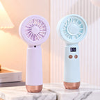 Portable Handheld Fan for Women with Digital Display USB Rechargeable Compact Design