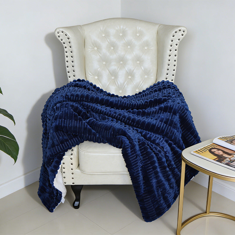 Brehn Women’s Cozy Structured Fleece Blanket Ultra-Soft Warm Textured Throw Blanket