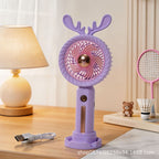 Harrow Portable Mini Fan USB Rechargeable Lightweight Quiet Operation with Fawn Design
