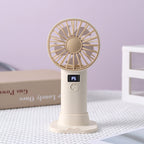 Portable Mini Fan Rechargeable Battery Powered with LED Display and Variable Speed
