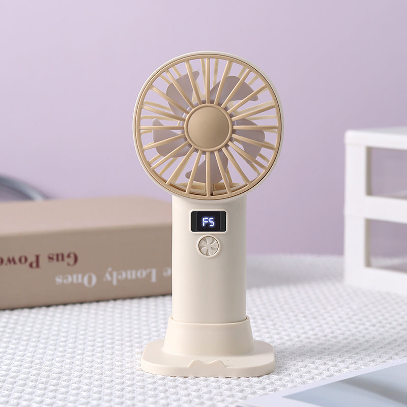 Portable Mini Fan Rechargeable Battery Powered with LED Display and Variable Speed