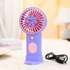 Portable Mini Hand Fan USB Rechargeable Lightweight Quiet Operation with Flower Design