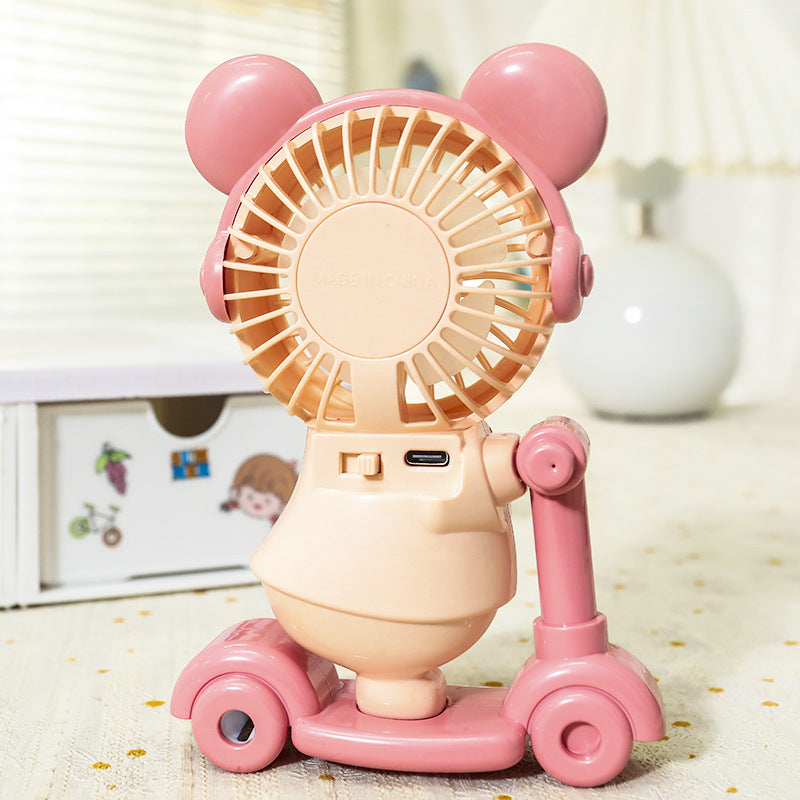 Ladies Portable Handheld Fan USB Rechargeable Cute Animal Design Lightweight Quiet Operation
