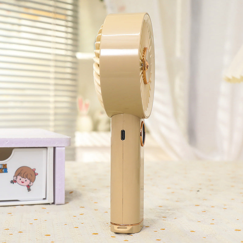 Portable USB Hand Fan for Women with Powerful Battery, 3 Speeds, USB Rechargeable, Compact Handheld Cooling Fan