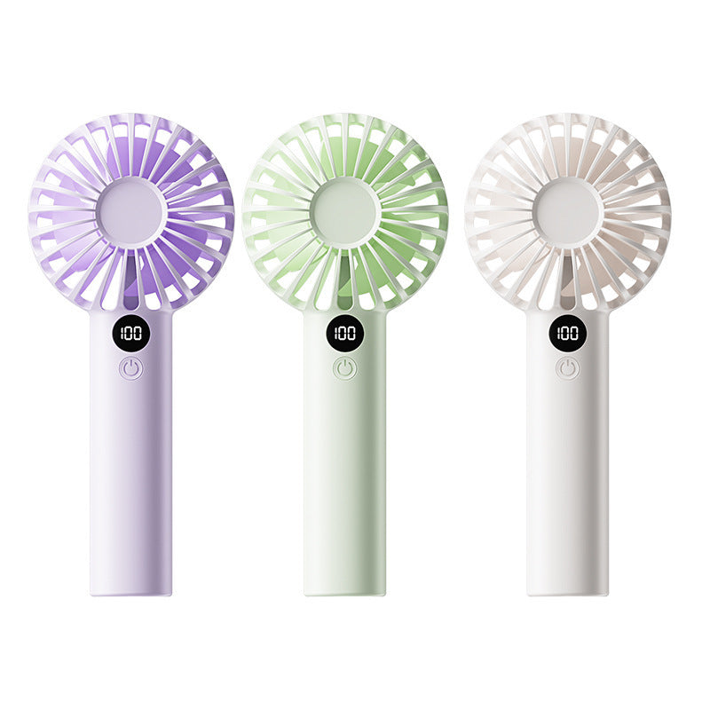 Portable Handheld Cooling Fan with LED Display Rechargeable Battery Lightweight Adjustable Speed