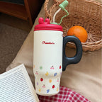 Women’s Multifunctional Drink Jug BPA-Free Floral Pattern Hot and Cold Beverage Pitcher with Handle