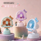 USB Rechargeable Compact Table Fan with Adjustable Tilt and Protective Grille