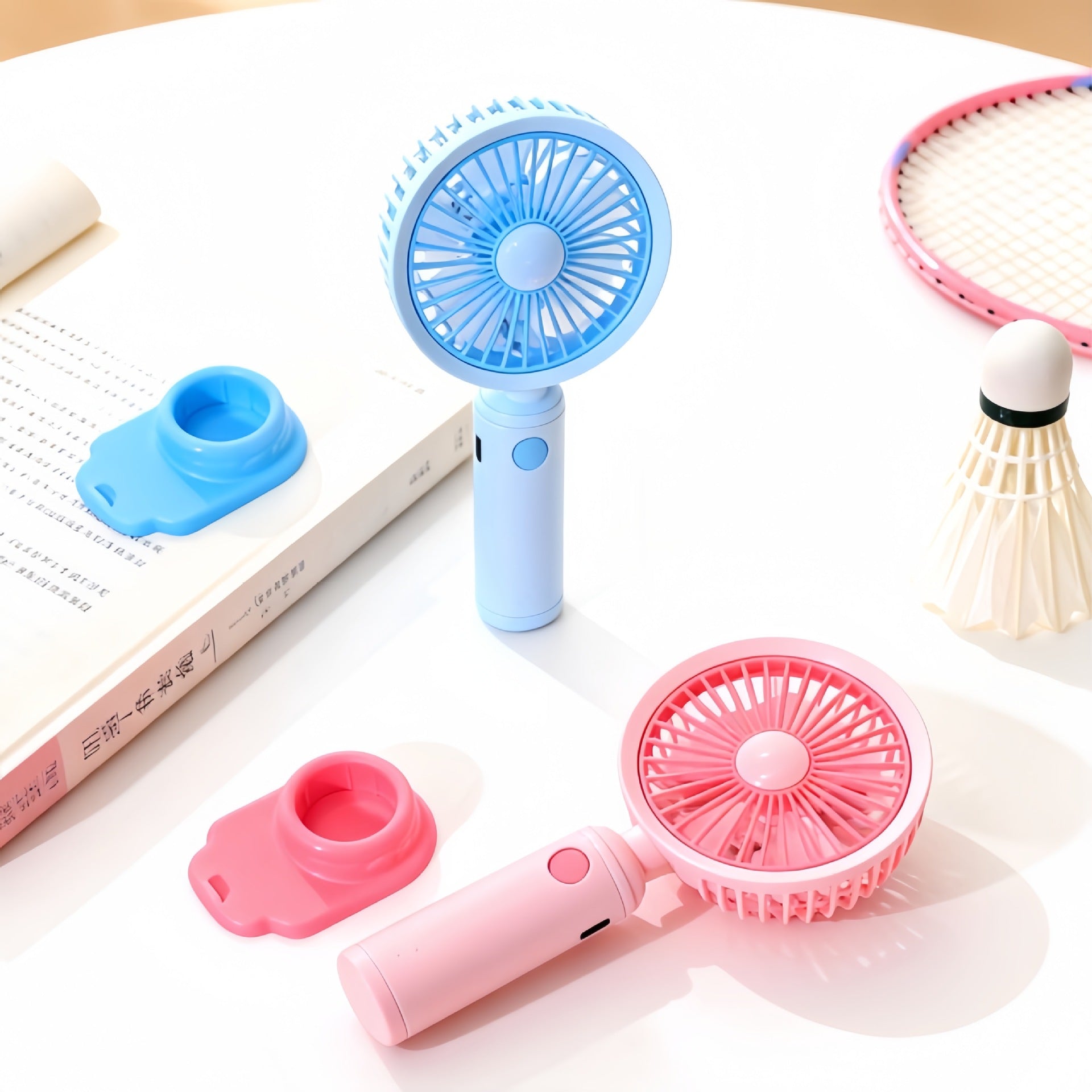Women's Portable Handheld Fan with Powerful Battery and Cooling Spray Function USB Rechargeable