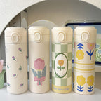 Insulated Stainless Steel Water Bottle with Floral Design Double Wall Vacuum for Women
