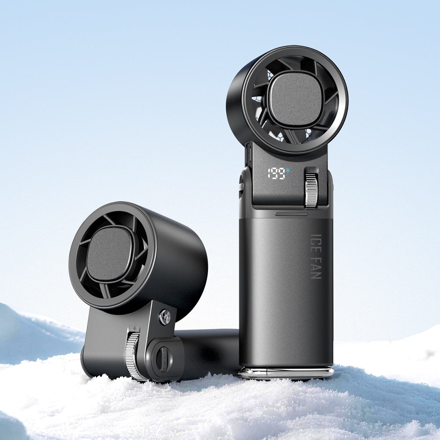 Portable Adjustable Neck Fan Dual Fans Rechargeable Hands-Free Cooling with LED Display