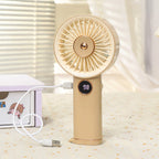 Portable USB Hand Fan for Women with Powerful Battery, 3 Speeds, USB Rechargeable, Compact Handheld Cooling Fan