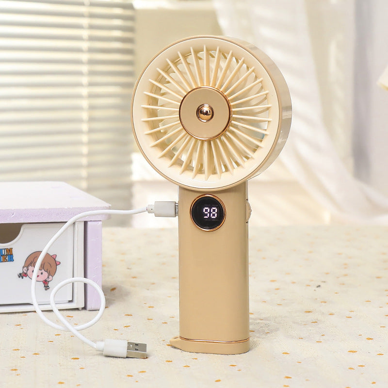 Portable USB Hand Fan for Women with Powerful Battery, 3 Speeds, USB Rechargeable, Compact Handheld Cooling Fan