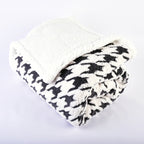 Women’s Plush Blanket Houndstooth Pattern Ultra-Soft Hypoallergenic Microfiber Cozy Throw