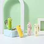 Rechargeable Mini Keychain Fan USB Portable Handheld with Wrist Strap and Frog Charm