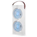 Portable Dual Fan with Adjustable Airflow and Carry Handle Quiet Operation for Indoor Outdoor Use