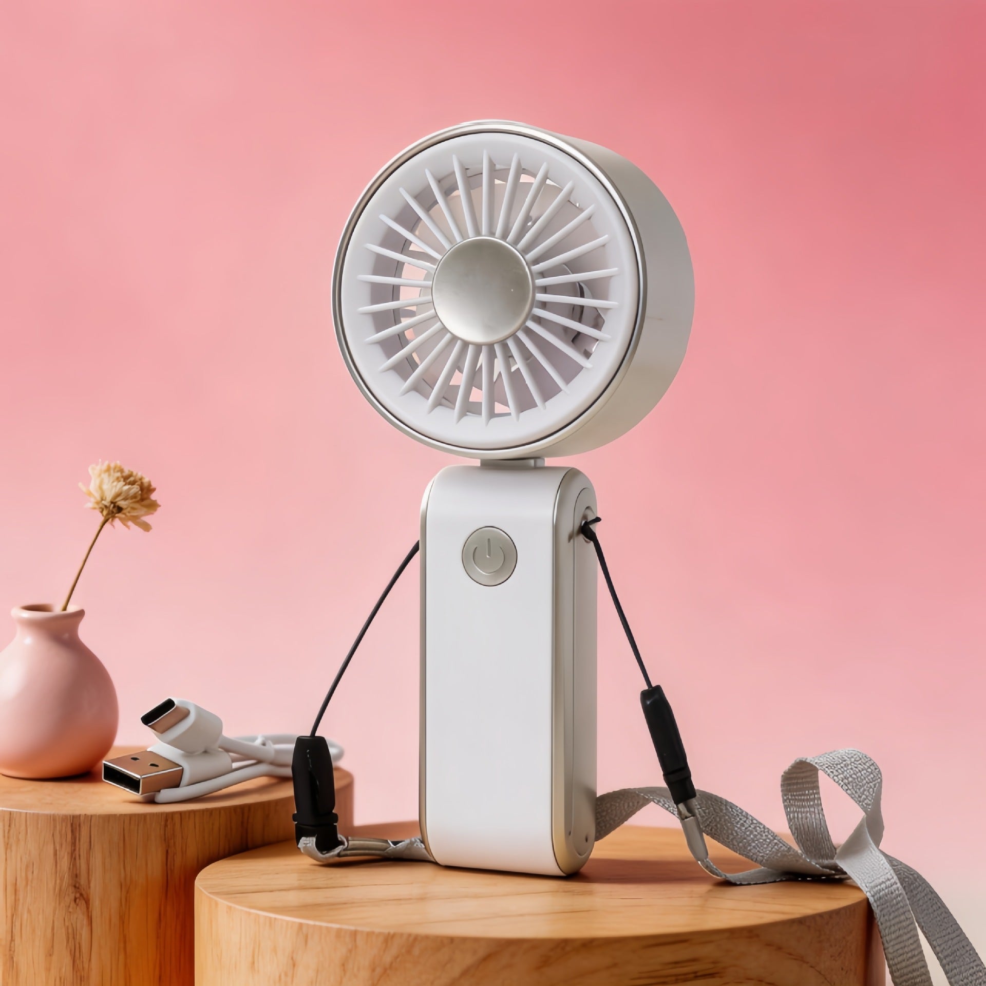 Portable Handheld Fan with USB Charging and Misting Spray Function Lightweight and Compact