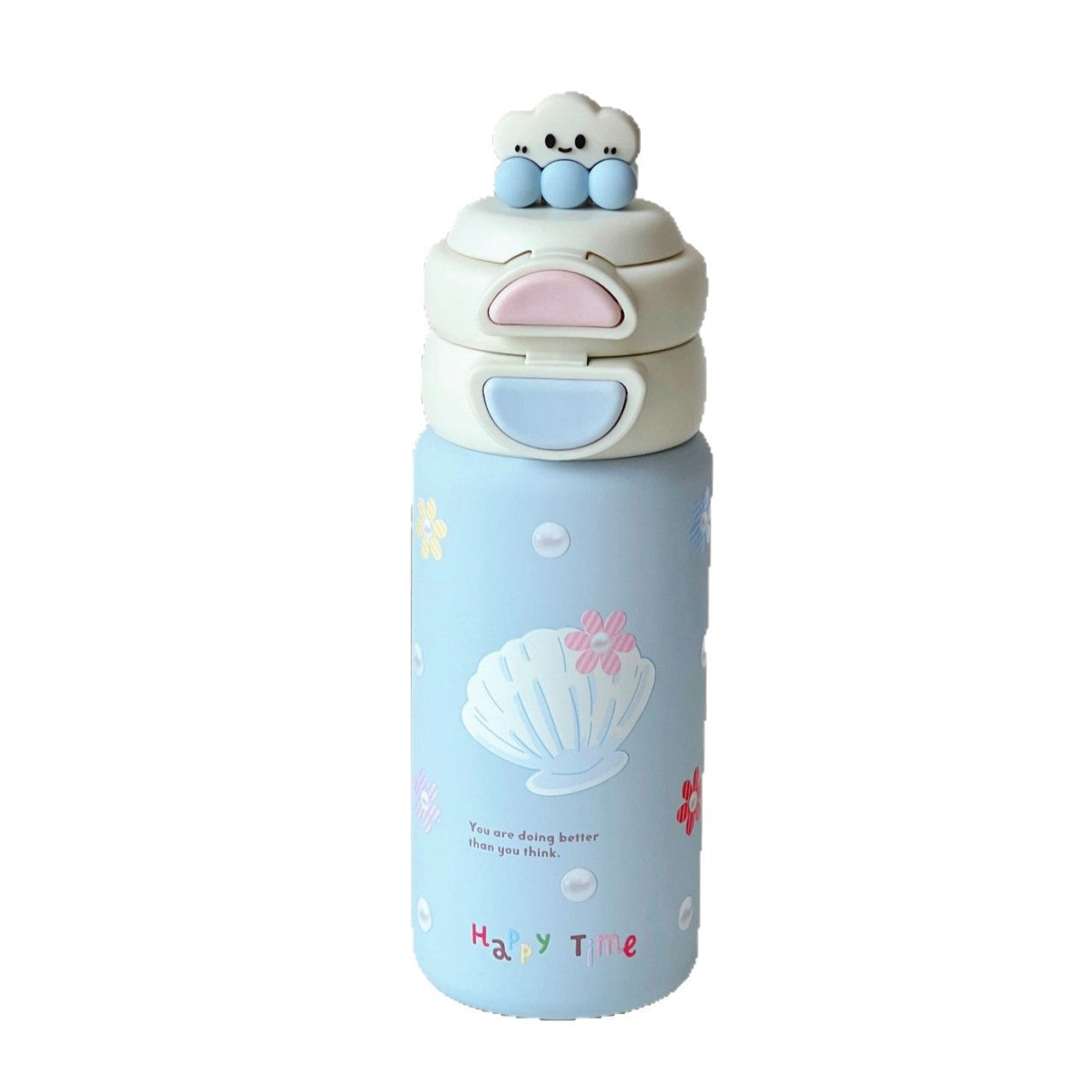 Creative Watermelon Print BPA-Free Plastic Water Bottle Leak-Proof Cap Handle for Women