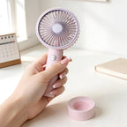 Portable Hand Fan with Variable Speed Control Ergonomic Design Battery Operated Compact Size