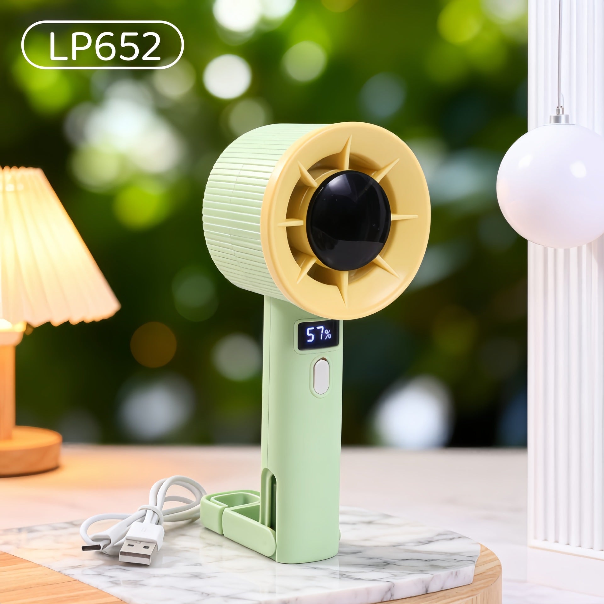 Portable Handheld Fan with LED Display USB Rechargeable Lightweight Personal Cooling Fan