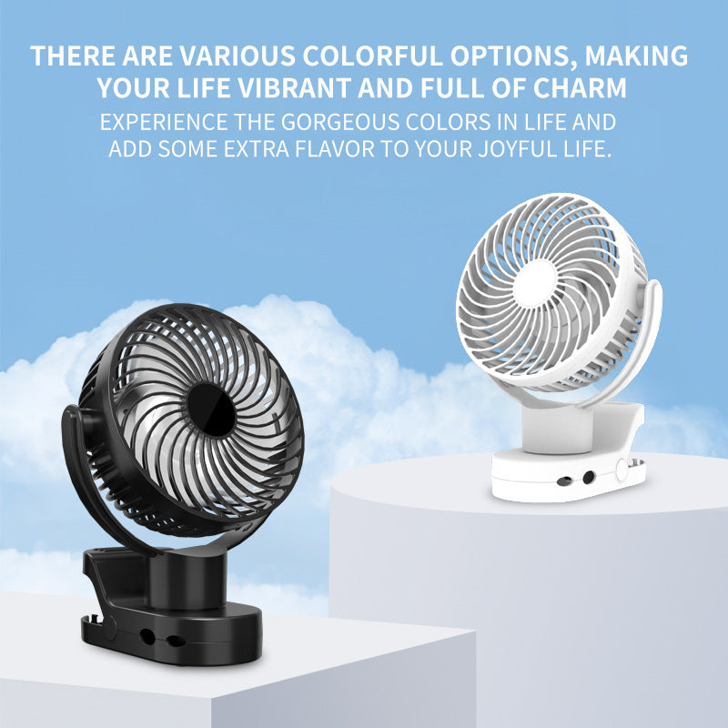 Portable Clip Fan USB Powered Adjustable Speed Quiet Operation for Home Office Outdoor Use